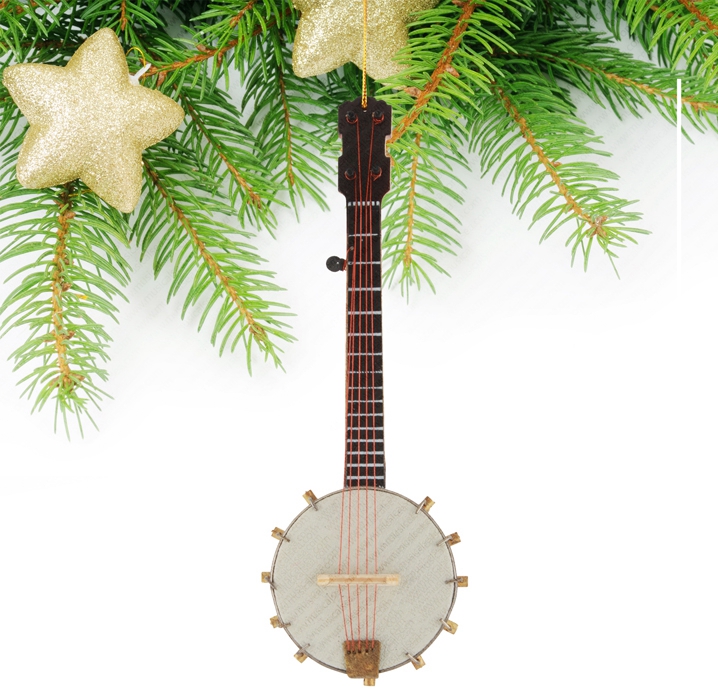 Miniature Banjo Christmas tree ornament